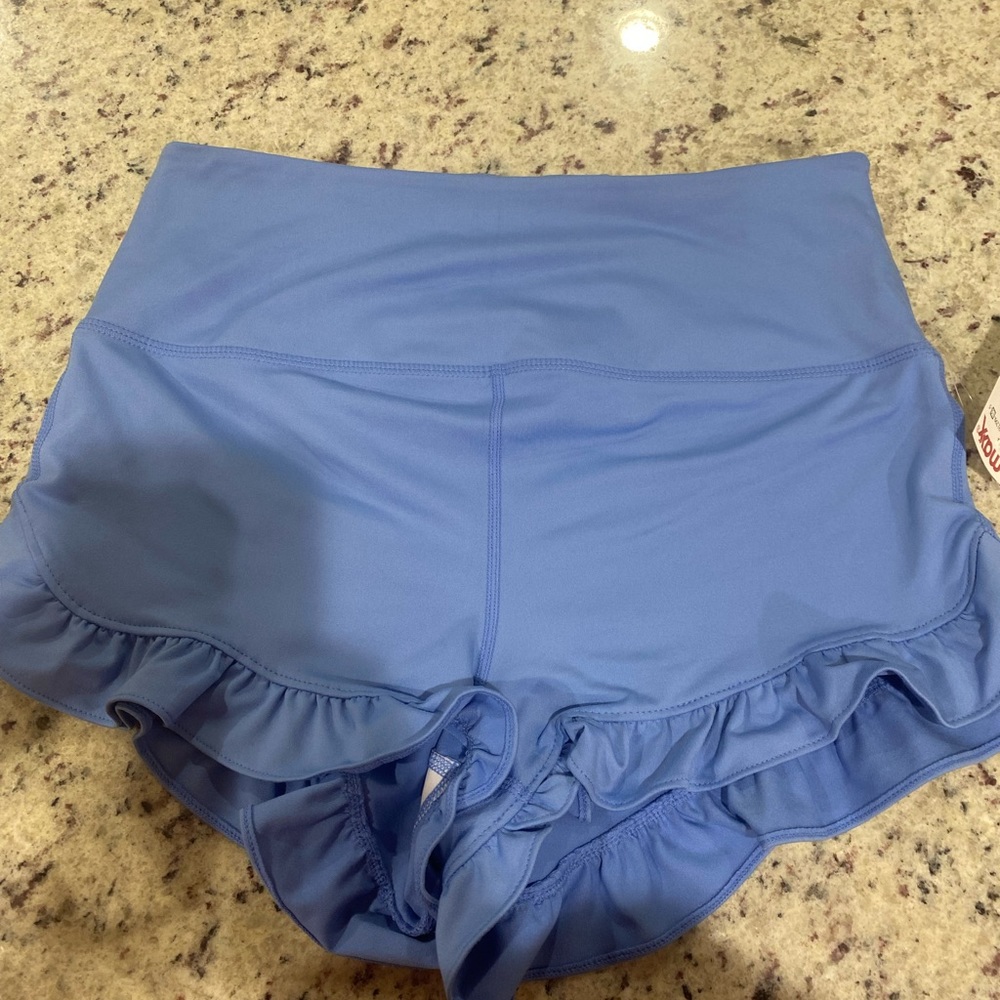 free people ruffle spandex shorts